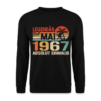 Legendary since May 1967 - Birthday in May 1967 - Unisex Sweatshirt - black - Front - Alina (178cm) & Michal (187cm)