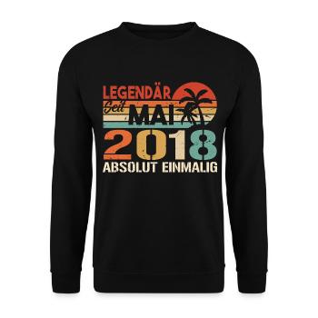 Legendär seit Mai 2018 - Geburtstag im Mai 2018 - Unisex Pullover - Schwarz - Vorne - Alina (178cm) & Michal (187cm)