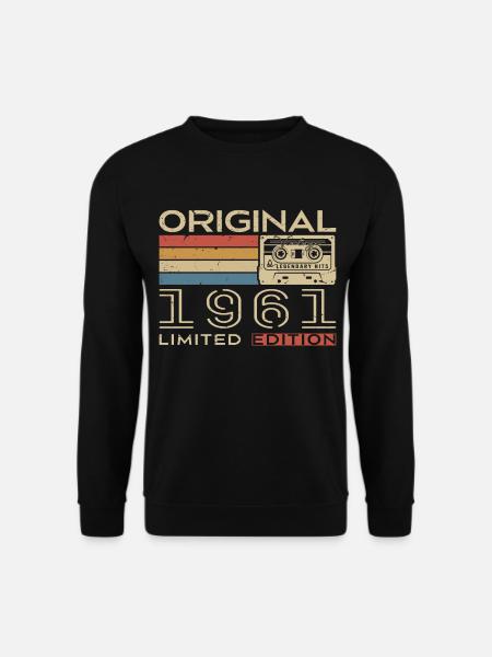 1961 Retro 1961 Geburtstagsgeschenk - Jahrgang 1961 - Unisex Pullover - Schwarz