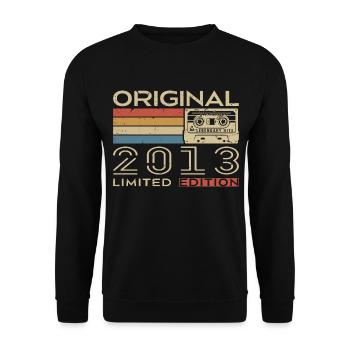 Cadeau Anniversaire 2013 Rétro 2013 - Vintage 2013 - Sweat-shirt Unisexe - noir - Devant - Alina (178cm) & Michal (187cm)