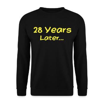 28 Jahre später Lustige Geburtstagsgeschenke, 28. Geburtstag - Unisex Pullover - Schwarz - Vorne - Alina (178cm) & Michal (187cm)