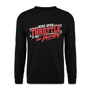 Full throttle is my therapy - Unisex Sweatshirt - black - Front - Alina (178cm) & Michal (187cm)