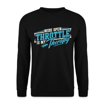 Full throttle is my therapy - Unisex Sweatshirt - black - Front - Alina (178cm) & Michal (187cm)