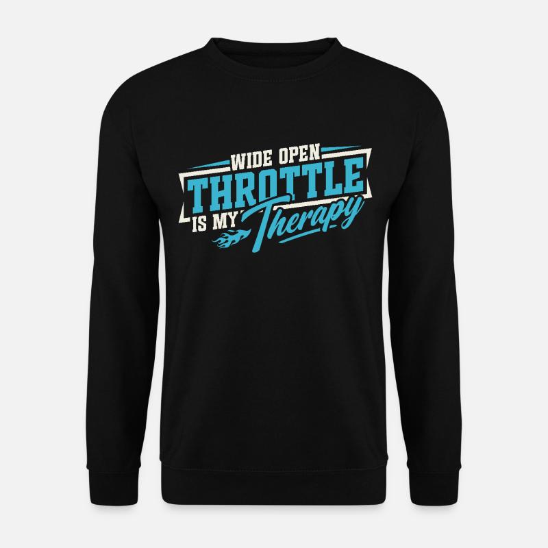 Full throttle is my therapy - Unisex Sweatshirt - black