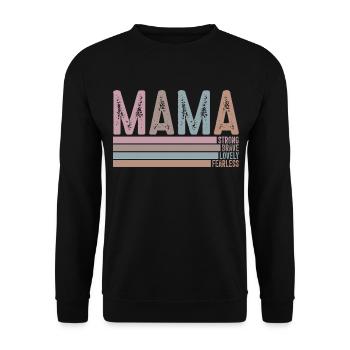 Mom - Unisex Sweatshirt - black - Front - Alina (178cm) & Michal (187cm)