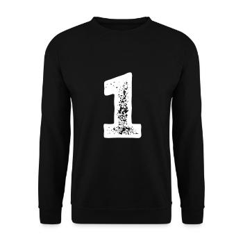 First birthday, No. 1 for boys & girls - Unisex Sweatshirt - black - Front - Alina (178cm) & Michal (187cm)