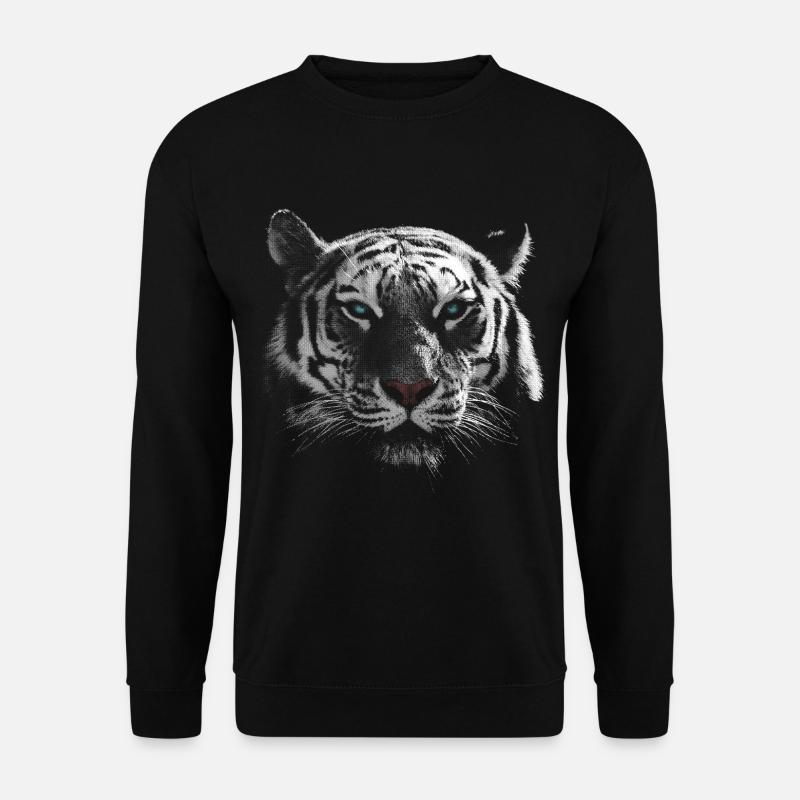 White tiger tiger head - Unisex Sweatshirt - black
