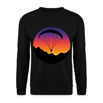 Gleitschirm Fliegen Paraglider Pilot Paragliding F - Unisex Pullover - Schwarz - Vorne - Alina (178cm) & Michal (187cm)