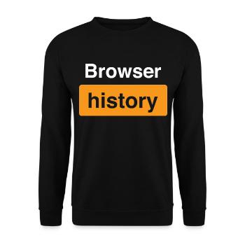 Browser-Geschichte - porn parody - Unisex Pullover - Schwarz - Vorne - Alina (178cm) & Michal (187cm)