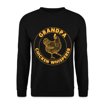 Hühner Papa Bauer Vater Bauernhof Huhn Vatertag - Unisex Pullover - Schwarz - Vorne - Alina (178cm) & Michal (187cm)