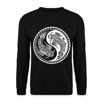Koi Carpes Maori Polynésian Tattoo - Sweat-shirt Unisexe - noir - Devant - Alina (178cm) & Michal (187cm)