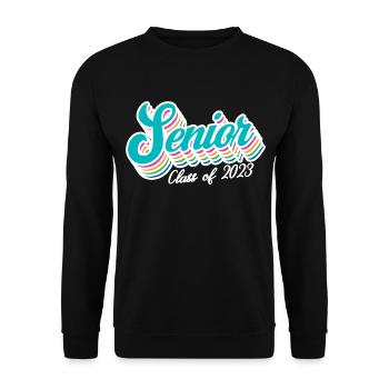 Senior Class Of 2023 Retro Graduation Party Geschenk - Unisex Pullover - Schwarz - Vorne - Alina (178cm) & Michal (187cm)