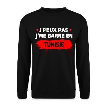 je peux pas je me barre en Tunisie - Sweat-shirt Unisexe - noir - Devant - Alina (178cm) & Michal (187cm)
