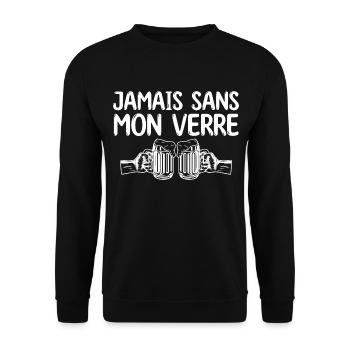 Bière et alcool | jamais sans mon verre apéro - Sweat-shirt Unisexe - noir - Devant - Alina (178cm) & Michal (187cm)
