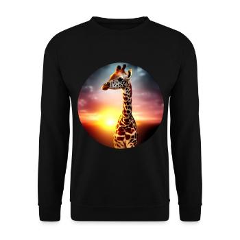 Young giraffe in sunset - Unisex Sweatshirt - black - Front - Alina (178cm) & Michal (187cm)