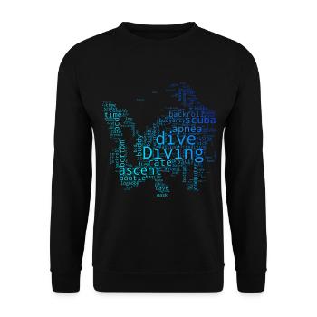 Damen Free Dive Diver Taucher Scuba Diver - Unisex Pullover - Schwarz - Vorne - Alina (178cm) & Michal (187cm)