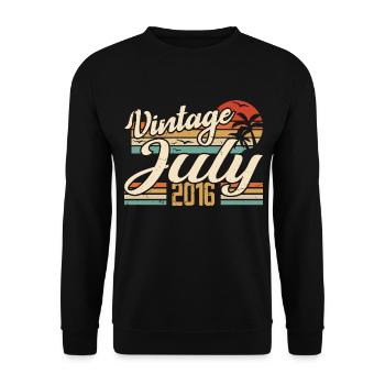 July 2016 Gift, 8th Birthday July 2016 - Unisex Sweatshirt - black - Front - Alina (178cm) & Michal (187cm)