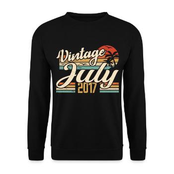 July 2017 Gift, 7th Birthday July 2017 - Unisex Sweatshirt - black - Front - Alina (178cm) & Michal (187cm)