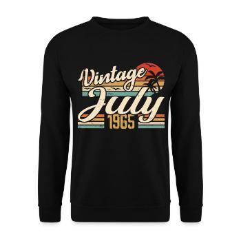 July 1965 Gift, 59th Anniversary July 1965 - Unisex Sweatshirt - black - Front - Alina (178cm) & Michal (187cm)