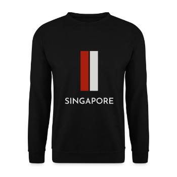 Flagge von Singapur, Stolz auf Singapur - Unisex Pullover - Schwarz - Vorne - Alina (178cm) & Michal (187cm)