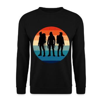 Bouldering Climber Boulder Climber Men - Unisex Sweatshirt - black - Front - Alina (178cm) & Michal (187cm)