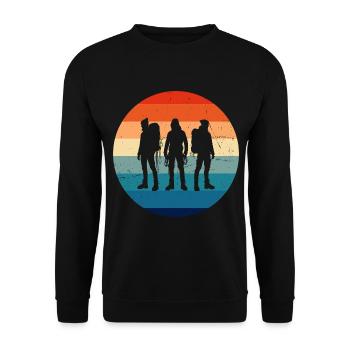 Escalade Hommes Grimpeur Escalade de bloc - Sweat-shirt Unisexe - noir - Devant - Alina (178cm) & Michal (187cm)