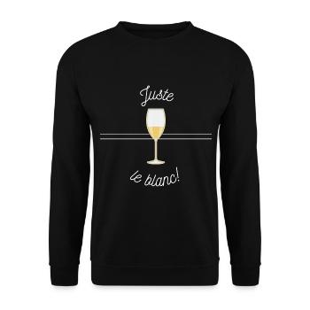 Juste le blanc! - Idée Cadeau humour - vin - Sweat-shirt Unisexe - noir - Devant - Alina (178cm) & Michal (187cm)