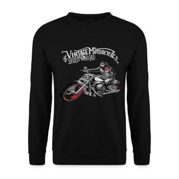 Motorcycle chopper bike vintage design - Unisex Sweatshirt - black - Front - Alina (178cm) & Michal (187cm)