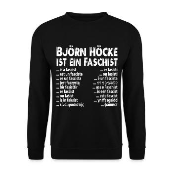 Faschist Björn Höcke - Unisex Pullover - Schwarz - Vorne - Alina (178cm) & Michal (187cm)