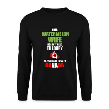 Pastèque épouse Canada - Sweat-shirt Unisexe - noir - Devant - Alina (178cm) & Michal (187cm)