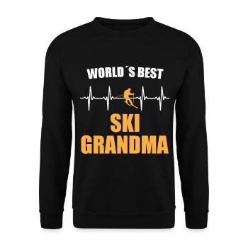 Ski grand-mère battement de coeur - Sweat-shirt Unisexe - noir - Devant - Alina (178cm) & Michal (187cm)