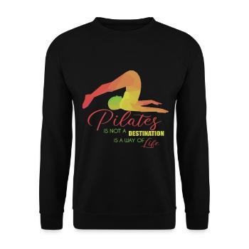 Pilates Geschenk - Unisex Pullover - Schwarz - Vorne - Alina (178cm) & Michal (187cm)