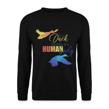 Ente - Unisex Pullover - Schwarz - Vorne - Alina (178cm) & Michal (187cm)