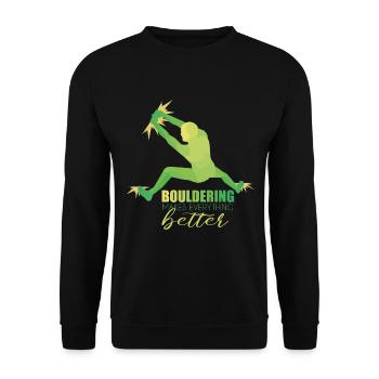 Bouldering - Unisex Sweatshirt - black - Front - Alina (178cm) & Michal (187cm)
