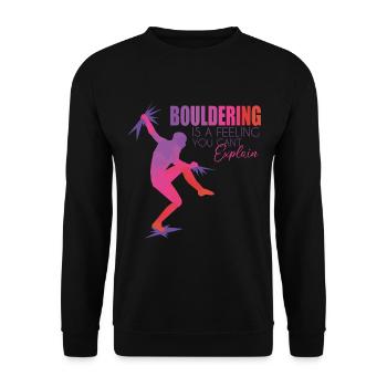 Bouldering - Unisex Sweatshirt - black - Front - Alina (178cm) & Michal (187cm)