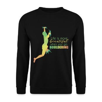 Bouldering - Unisex Sweatshirt - black - Front - Alina (178cm) & Michal (187cm)