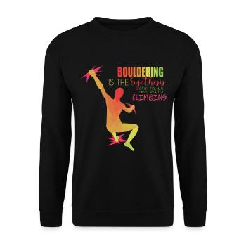 Bouldering - Unisex Sweatshirt - black - Front - Alina (178cm) & Michal (187cm)