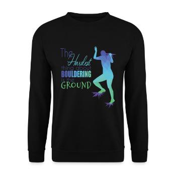 Bouldering - Unisex Sweatshirt - black - Front - Alina (178cm) & Michal (187cm)