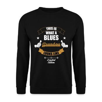 C’est un grand-père blues - Sweat-shirt Unisexe - noir - Devant - Alina (178cm) & Michal (187cm)