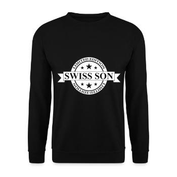 Suisse Sohn Banner - Sweat-shirt Unisexe - noir - Devant - Alina (178cm) & Michal (187cm)