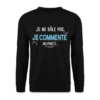 Râleur Râleuse Cadeau humour noir Fête des pères - Sweat-shirt Unisexe - noir - Devant - Alina (178cm) & Michal (187cm)