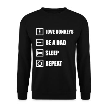 âne père Dormir Répétition - Sweat-shirt Unisexe - noir - Devant - Alina (178cm) & Michal (187cm)