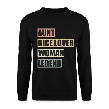 Reis Tante Frau Legende - Unisex Pullover - Schwarz - Vorne - Alina (178cm) & Michal (187cm)