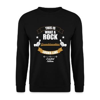 This is a rock granddaughter - Unisex Sweatshirt - black - Front - Alina (178cm) & Michal (187cm)