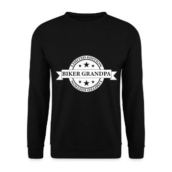 Motorcycle Grandpa Banner - Unisex Sweatshirt - black - Front - Alina (178cm) & Michal (187cm)