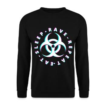 Raver / Rave / Gabber / Speedcore Raver Uptempo - Unisex Sweatshirt - black - Front - Alina (178cm) & Michal (187cm)