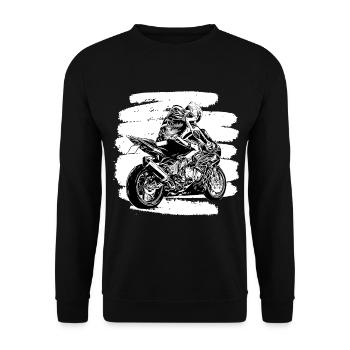 Motorcycle motorcycles motorcyclist biker lifestyle - Unisex Sweatshirt - black - Front - Alina (178cm) & Michal (187cm)