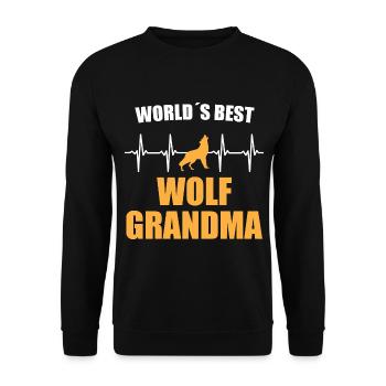 Loup Grand-mère Battement de cœur - Sweat-shirt Unisexe - noir - Devant - Alina (178cm) & Michal (187cm)