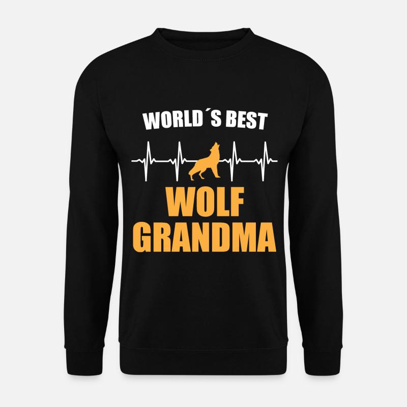 Wolf Grandma Heartbeat - Unisex Sweatshirt - black