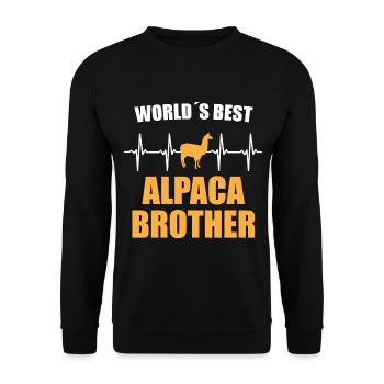 Alpaga frère Battement de coeur - Sweat-shirt Unisexe - noir - Devant - Alina (178cm) & Michal (187cm)